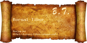 Borsai Tibor névjegykártya